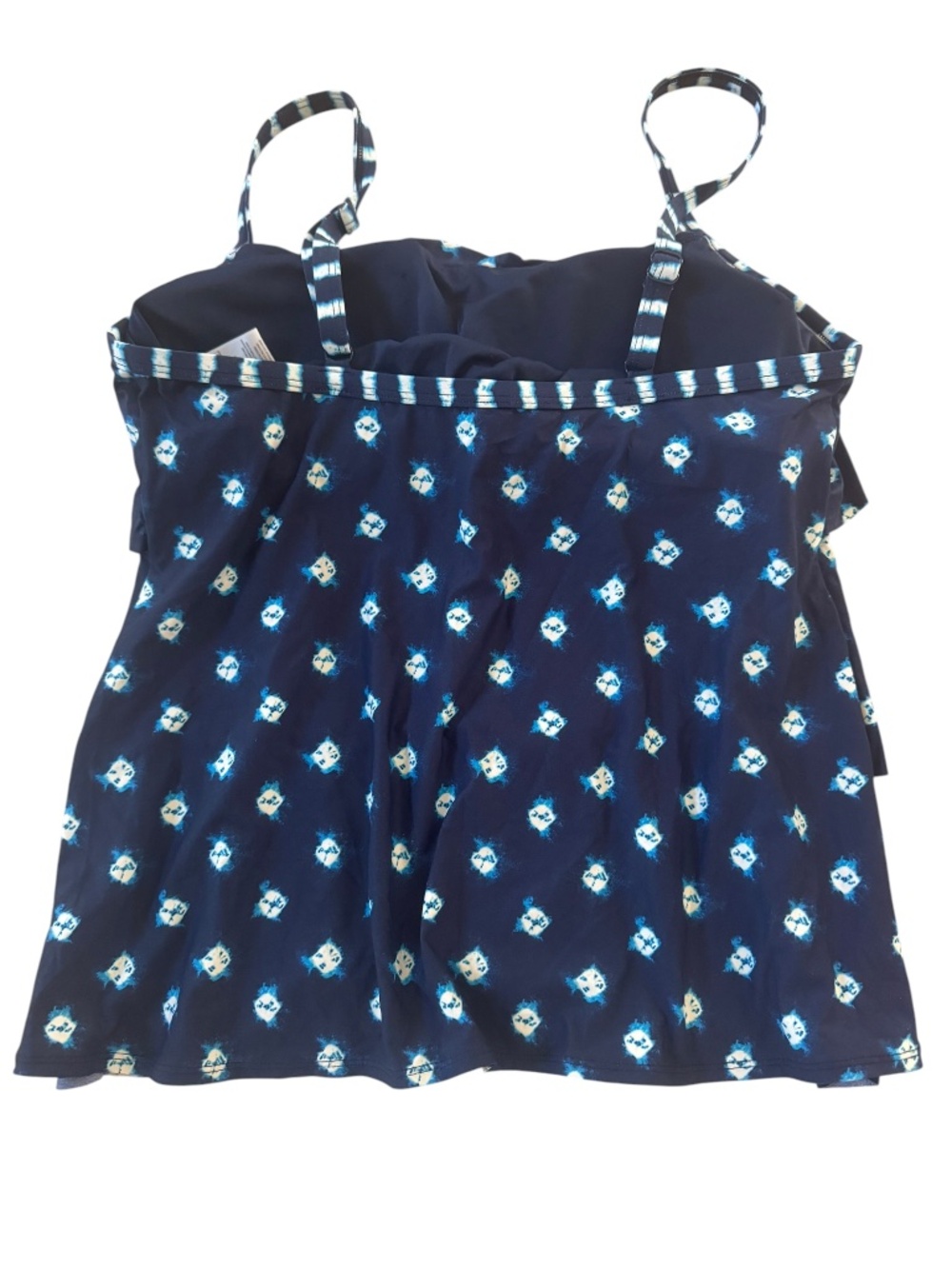 Beach House Floral Tiered Ruffle Tankini Top Size 12 - Picture 4 of 8